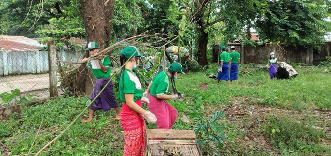 ဘီးလင္းၿမိဳ႔နယ္ ျပည္ခိုင္ၿဖိဳးပါတီလူငယ္ေရးရာအဖြဲ႔ ဘီးလင္းၿမိဳ႕နယ္သာသနာ႔ဗိမာန္ေတာ္အား သန္႔ရွင္းေရး လုပ္ငန္းမ်ား ေဆာင္ရြက္
